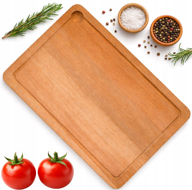 Duża Deska Do Krojenia Drewniana XXL Gruba 45 x 30 x 2 cm + Łopatka 45 cm /Wzór