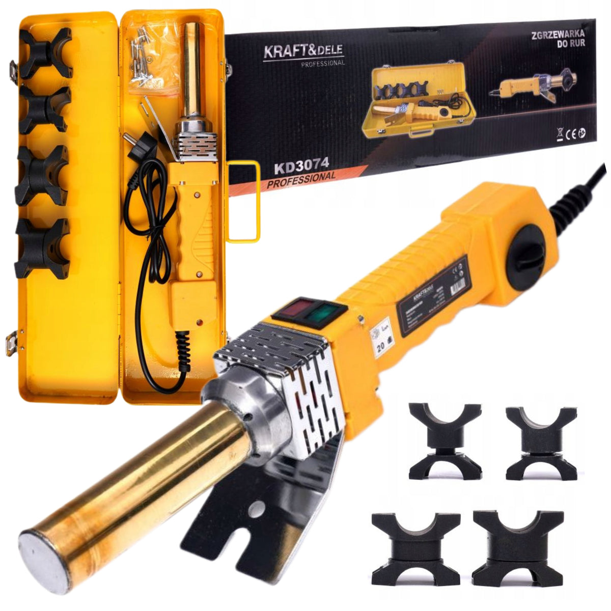 ZGRZEWARKA DO RUR TRZPIENIOWA PP PCV 1950W 230V WALIZKA + MATRYCE 16-32mm spawarka do tworzyw sztucznych, instalacje
