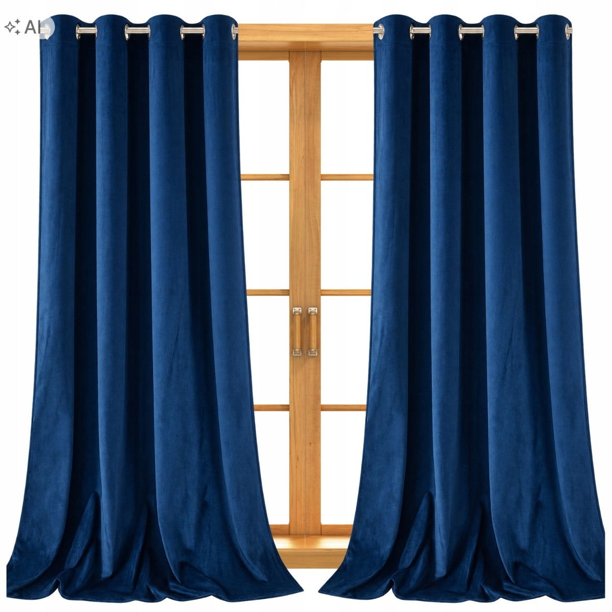 Zasłona welurowa 140×250 cm granat na przelotkach gotowa velvet gruba welur osłona okienna zaciemniająca gładka do