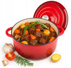 Garnek żeliwny 5,9l emaliowany Emalia z pokrywą indukcja piekarnik GAZ 28cm do duszenia, gulaszu, zup i dań
