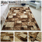 Nowoczesny Dywan BCF Shiraz 200x300 2x3 Szare Brązowy Bordo do Pokoju polipropylenowy prostokątny wzór kwiatowy salon