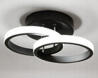 Lampa Sufitowa LED Żyrandol Plafon Natynkowy Nowoczesna Okrągła Czarna 18W do salonu i korytarza, 2 punkty świetlne