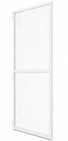 Moskitiera drzwiowa aluminiowa 100 x 210 tarasowa samozamykacz biała siatka przeciw owadom, ochrona przed komarami i
