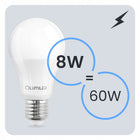 6x Żarówka LED E27 A60 8W = 60W 880lm 4000K 260° lumiled mocna NIE mruga źródło światła, neutralna biel do wnętrz