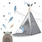 Tipi namiot dla dzieci teepee Girlanda Poduszki duża mata stabilizator wigwam, iglo, szary domek do zabawy, wiek 3+