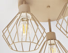 Lampa Sufitowa Żyrandol Plafon Metalowa LOFT LED 3xE27 Beżowa Druciana do salonu, jadalni, kuchni i sypialni