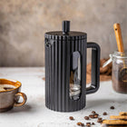Zaparzacz tłokowy do kawy herbaty ziół 350 ml dzbanek szklany French Press praska francuska, 3 filiżanki, czarny
