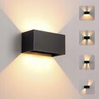 Lampa Elewacyjna Ścienna LED Kinkiet Zewnętrzny Ogrodowy góra DÓŁ Aluminium czarna oprawa 24W na taras i fasadę