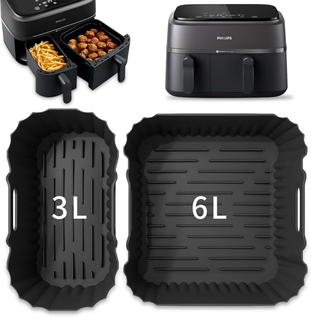 2x silikonowa foremka do frytkownicy beztłuszczowej wkład AIR fryer philips kieszeń do pieczenia 20 cm /Wzór tworzywo sztuczne z 19 sztuk