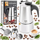 Kawiarka zaparzacz do kawy herbaty 450ml stalowa na GAZ 9 filiżanek 450 ml czarny, szary