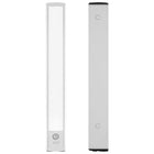 Lampka nocna LED 30cm z czujnikiem ruchu lampa podszafkowa do mebli srebrna oprawa akumulatorowa USB światło neutralne