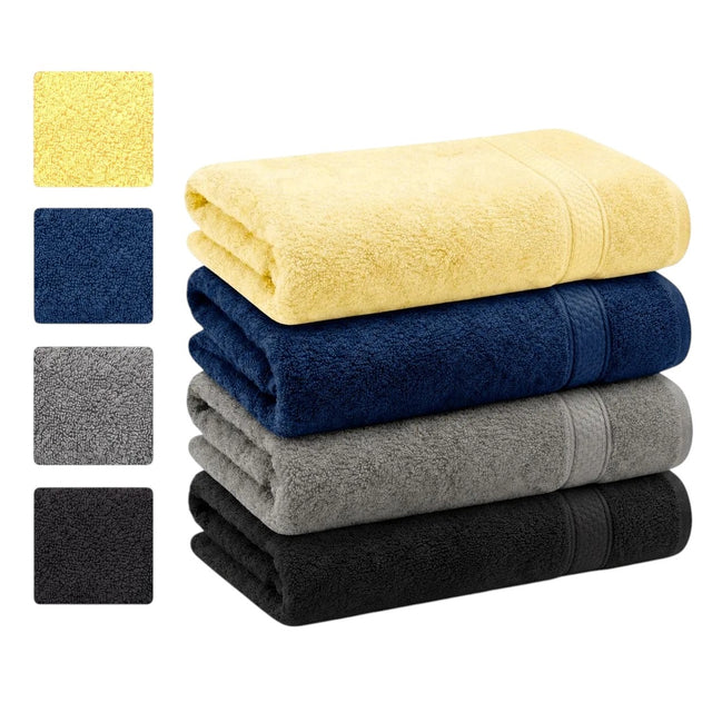 Zestaw 4 ręczników kąpielowych dla rodziny 4x 70x140 bawełnianych 7 kolorów wysoka gramatura 510-600 GSM, po prysznicu, na prezent