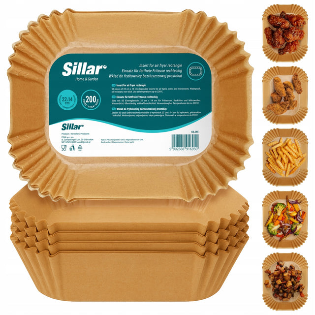 Wkład papier do Air Fryer 22x14cm 200 SZT. do pieczenia frytkownicy papier do pieczenia 22 cm /Wzór z 99 855 sztuk