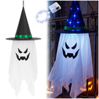 Duch w kapeluszu dekoracja halloween duszek świecący wiszący ozdoba LED straszydło na imprezę tematyczną, aranżacja