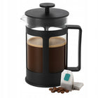 Zaparzacz do herbaty kawy french press 1l szklany czarny montessa dzbanek z tłokiem, praska tłokowa, 4 filiżanki, mycie
