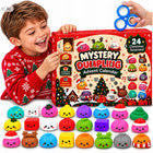 KALENDARZ ADWENTOWY GNIOTKI SQUISHY MOCHI ZABAWKI 24 SZTUKI Z GNIOTKAMI stojący