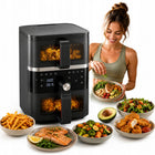 Frytkownica beztłuszczowa Dwukomorowa 10l Air Fryer Comida 2500W 10xprogram czarny