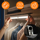 Lampa podszafkowa kuchenna LED lampka listwa do szafy czujnik ruchu magnes oświetlenie garderoby, neutralna barwa