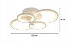 Lampa LED plafon sufit żyrandol pilot 4x ring 76W oprawa wisząca do salonu biała aluminiowa 4 punkty świetlne