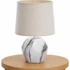 NOWOCZESNA LAMPKA NOCNA STOŁOWA OKRĄGŁA CERAMICZNA DO SALONU SYPIALNI nocna, stołowa beżowy