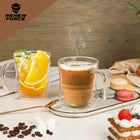 6x SZKLANKI TERMICZNE DO KAWY 400ML ZESTAW SZKLANEK DO LATTE HERBATY KUBKI z podwójną ścianką, bezbarwne szkło