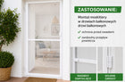 Moskitiera drzwiowa aluminiowa 100 x 210 tarasowa samozamykacz biała siatka przeciw owadom, ochrona przed komarami i