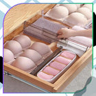 Przegroda Do Szuflady Przegródka Regulowana 4szt Zestaw Organizer Separator wkład kuchenny, plastikowy, przezroczysty