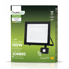 Naświetlacz LED Halogen 100W Zewnętrzny Reflektor Lampa z Czujnikiem Ruchu oświetlenie ogrodowe do podjazdu, 4000K