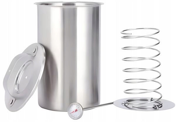 Szynkowar ze stali nierdzewnej + TERMOMETR 1,5L do wyrobu swojskiej szynki praska mięsna, domowe wędliny, wsad 1 kg