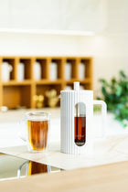 Zaparzacz do kawy, herbaty vialli design biały 1000ml szklany dzbanek na napary, pojemność 1 l