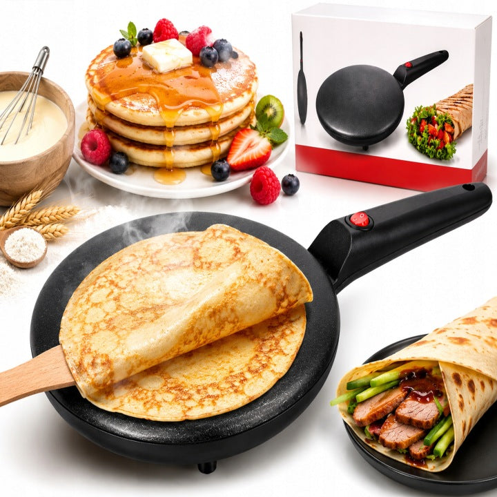 Naleśnikarka elektryczna szybka patelnia do naleśników bez użycia tłuszczu do crepes, placków i pancakes, 20 cm