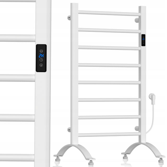 Grzejnik elektryczny łazienkowy drabinka ścienny stojący termostat 200W 500 mm 905 mm grzewcza biały