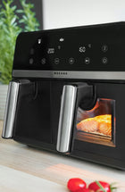 Frytkownica beztłuszczowa dwukomorowa 9l AIR fryer 2600W 8 trybów wifi czarny