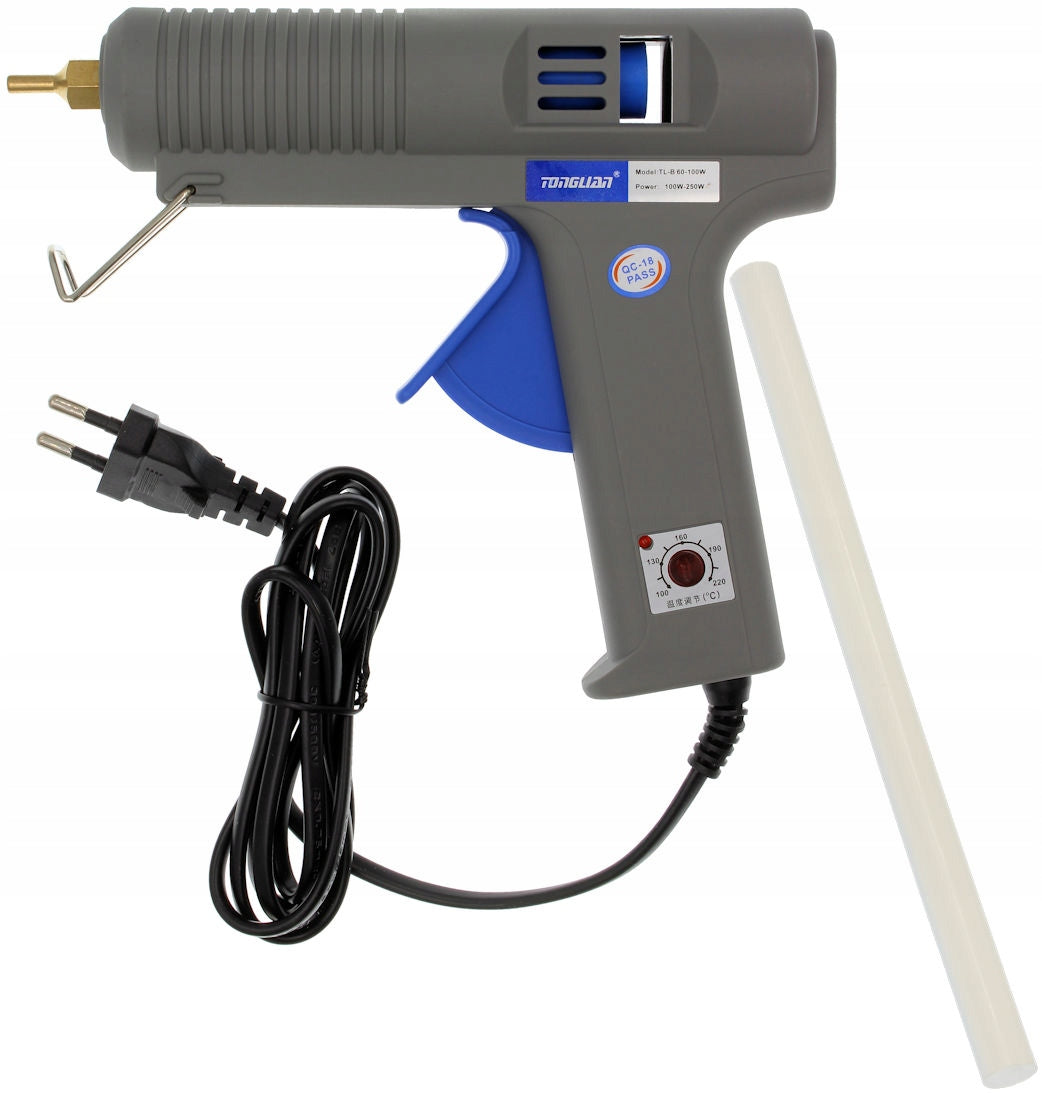 Pistolet do Kleju na Gorąco Regulacja Temperatury 100-250W aplikator termotopliwy, do rękodzieła i napraw, wkłady 11 mm