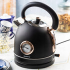Czajnik elektryczny 1,8l z termometrem 2200 w czarny retro 1.8 l metal