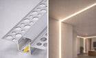 Profil LED Aluminiowy 2m Podtynkowy 12mm Do GK Karton Gips Płytek Zestaw listwa do taśmy oświetleniowej, kanał