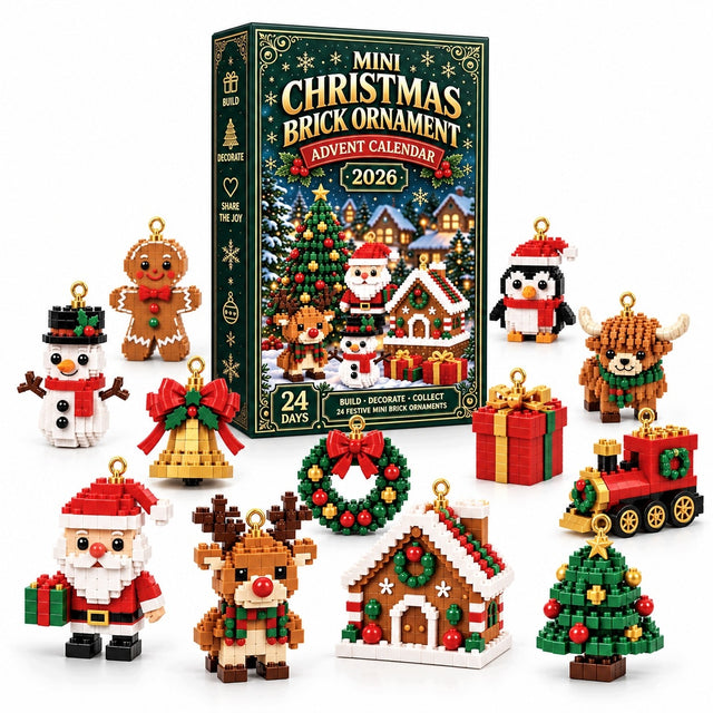 24Day Mini Christmas Brick Ornament Kalendarz adwentowy wiszący