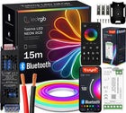 Zestaw taśma LED neon 15m RGB 1x15m aplikacja BT tuya pilot zasilacz montaż wielobarwna, ściemniana IP67 24V 120W do