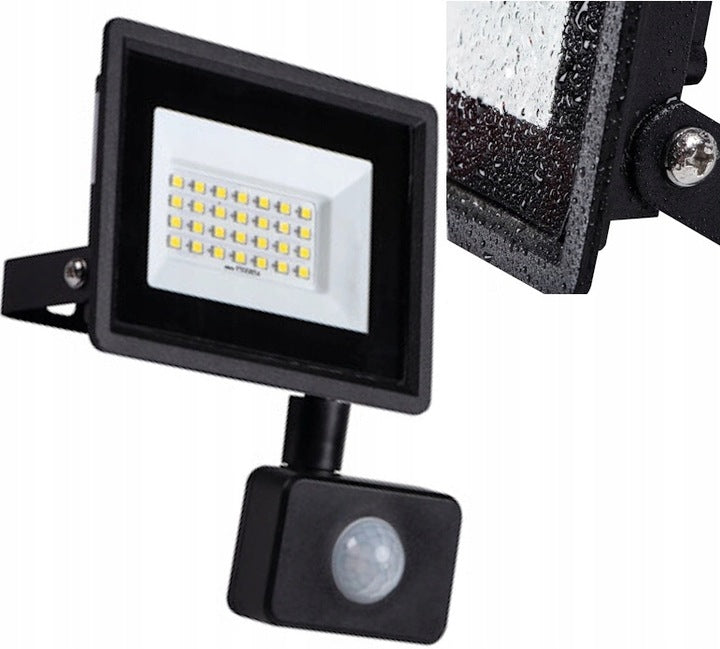 Naświetlacz LED z czujnikiem ruchu zewnętrzny neutralny 20W 1700lm miledo Reflektor lampa IP65 4000K do ogrodu