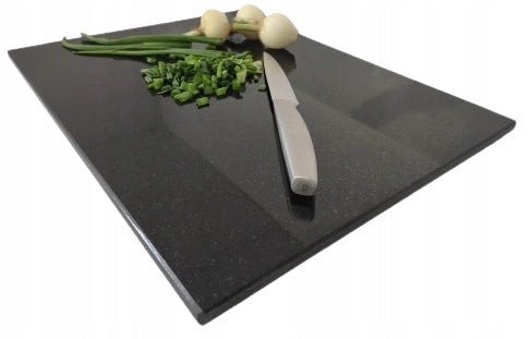 Deska do Krojenia Granitowa Kuchenna Duża Czarna Premium Black 30x40 cm prostokątna powierzchnia, siekanie warzyw, mięsa i owoców
