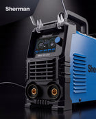 Spawarka inwertorowa MMA 161 LCD Elektrody TIG Lift 150A Sherman + walizka prostownik spawalniczy, 230 V, cykl pracy