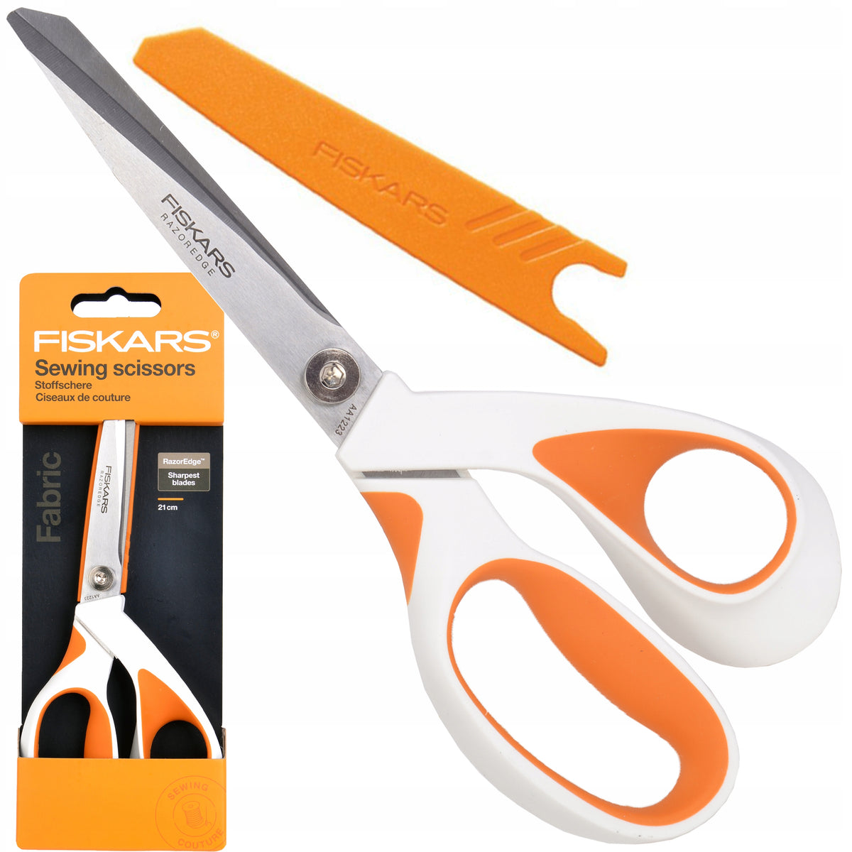 FISKARS NOŻYCE NOŻYCZKI KRAWIECKIE DO MATERIAŁU PROFESJONALNE OSTRE 21CM tkanin, tekstyliów, szycia, rękodzieła