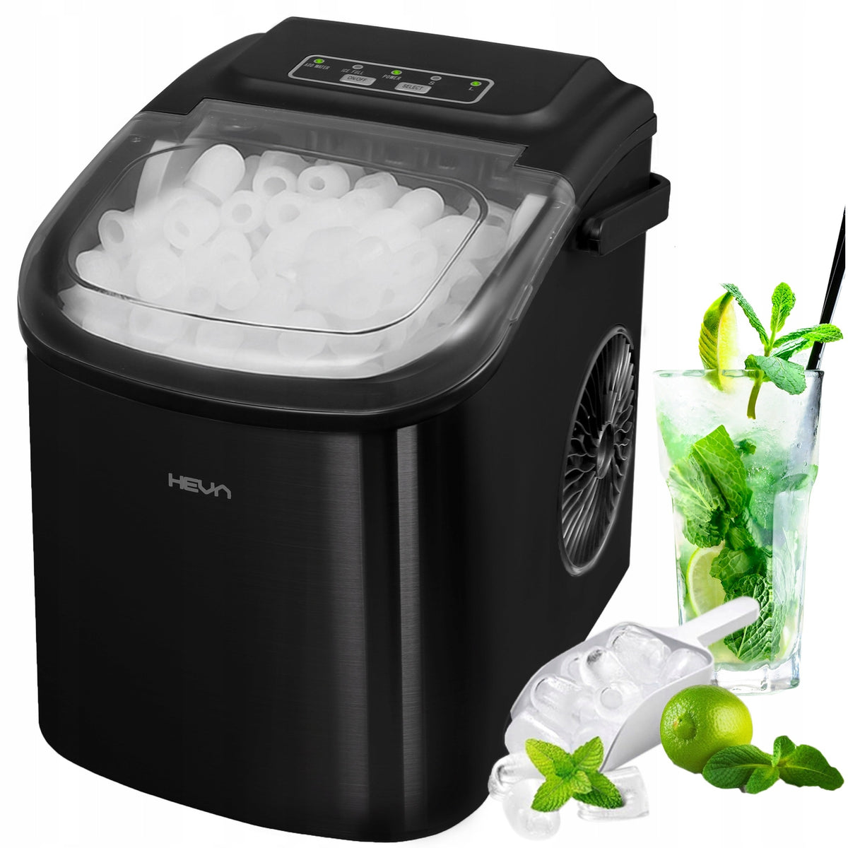 Kostkarka do lodu HIX wydajna szybka cicha maszyna do kostek 12kg + łopatka 160 w czarny