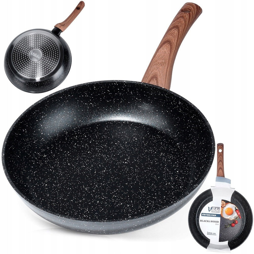 Patelnia granitowa do smażenia duszenia vilde 26 cm na gaz indukcje kuchenka ceramiczna elektryczna, mycie w zmywarce