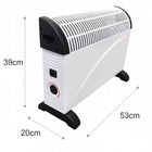 Grzejnik Elektryczny Konwektorowy 2000W Farelka Energooszczędny Termostat 53 mm 38 mm grzewcza biały