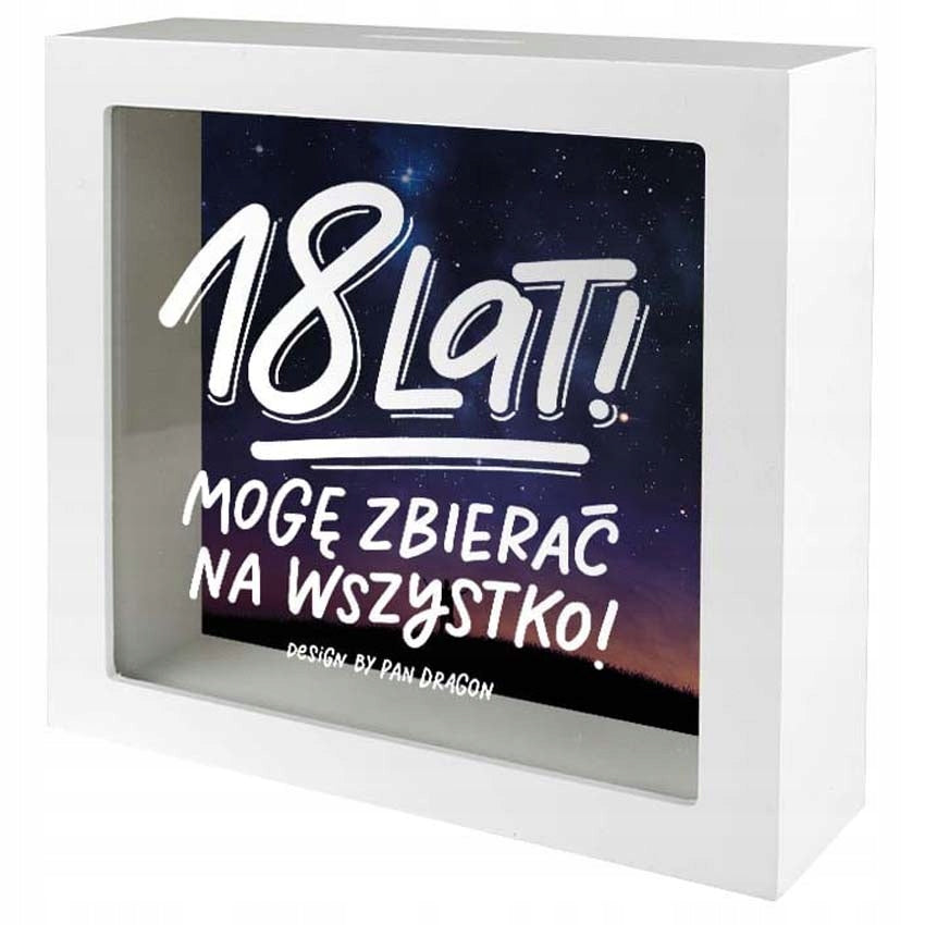 Skarbonka na 18 urodziny dla chłopaka na banknoty skarbonki na prezent pojemnik oszczędnościowy z nadrukiem, upominek