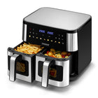 Frytkownica beztłuszczowa dwukomorowa AIR fryer 9 programów LED 9l 2800W srebrny/szary