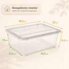 Pojemnik plastikowy z Pokrywą 10l Organizer Pudło Pudełko Przezroczyste skrzynka do przechowywania, bezbarwna, 38,5 x