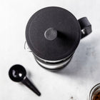 Zaparzacz tłokowy do kawy herbaty ziół 1000ml dzbanek z dociskiem szklany french press, czarny, można myć w zmywarce