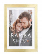 Złota Ramka na zdjęcie A4 21x29,7 cm Foto Ramki 29,7x21 cm oprawa fotografii z tworzywa sztucznego, żółta dekoracja